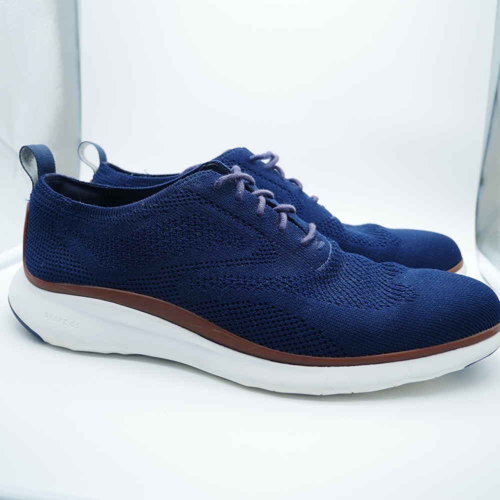 Cole Haan Zerogrand Stitchlite Navy Blue Knit Oxford Shoes C29294 Mens 9.5 M